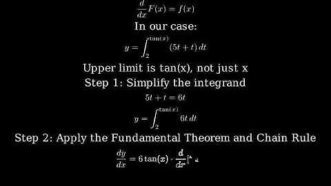 Use Part 1 of the Fundamental Theorem of Calculus to find the derivative of function y=tan(x)5t+tdt2