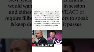 Sen. Mike Lee Shares View on Charlie Kirk's Legislative #USPolitics #Congress #Senate #CharlieKirk