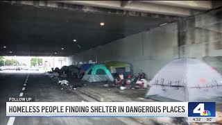 Homeless people finding shelter in LA's dangerous places
