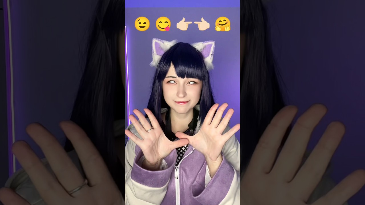 Emoji trend but with Hinata 💜 would Naruto like it?) #cosplay #hinata #naruto #hinatacosplay