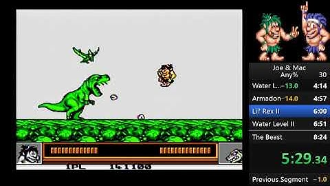 Joe & Mac (NES) Speedrun 8:19