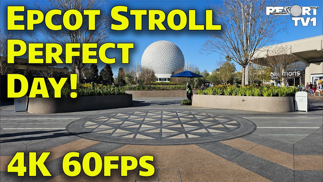 Epcot Relaxing Stroll - New World Celebration Area - 4K 60fps - Walt Disney World
