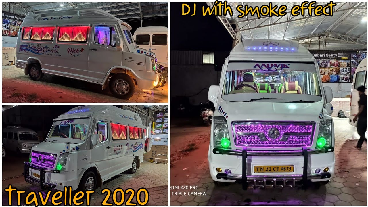#modifiedtempotraveller / modified tempo traveller DJ with smoke effect 2020