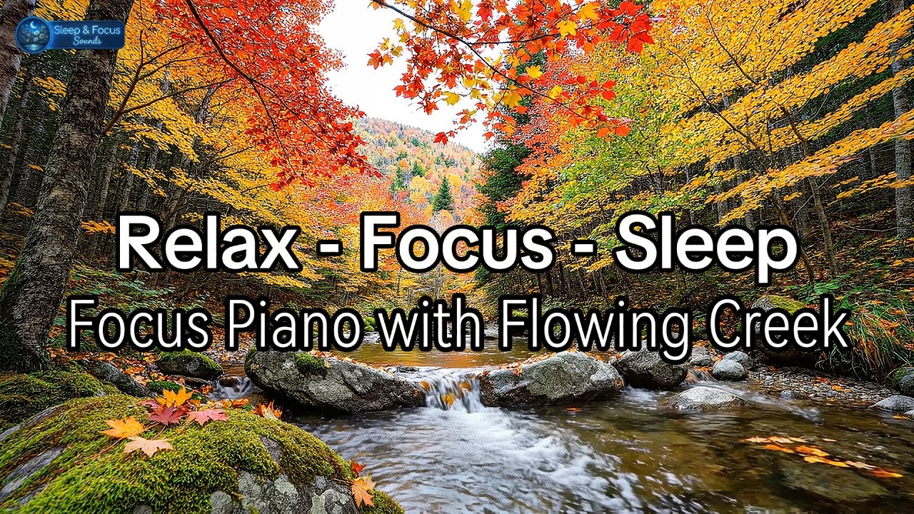 Focus Piano with Flowing Creek | Sleep & Focus Sounds