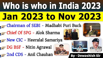 Appointments 2023 Current Affairs | Current Who is Who in India 2023 | Latest New Appointments 2023