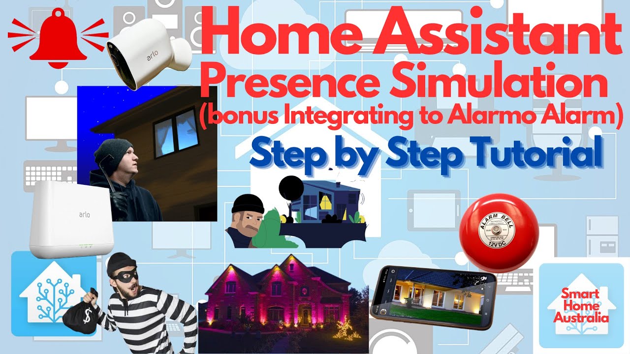 Home Assistant PRESENCE SIMULATION Tutorial with a bonus of integrating  with ALARMO Alarm. 
