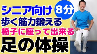 初心者向けのやさしい【足の体操】椅子に座って出来る簡単な足の健康体操　ご自宅や高齢者施設やデイサービスでそのまま流して使える　高齢者向け　介護予防