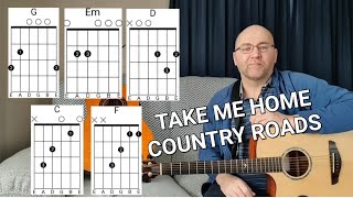 How to play. Take Me Home Country Roads. Easy Guitar lesson
