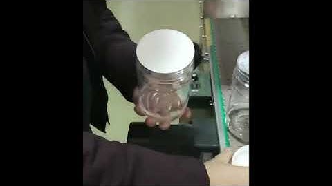 Automatic inline plastic jar cap foil induction sealing machine