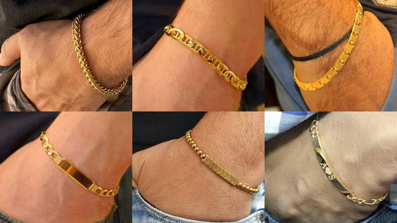 Men's Gold bracelet designs with weight and Price | Indhus Jewelry collection 