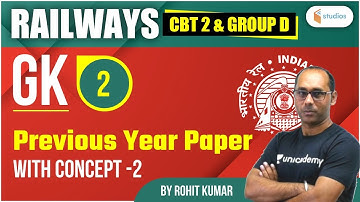 12:00 PM - RRB NTPC CBT-2 & Group D | GK by Rohit Kumar | Previous Year Paper (With Concept -2)