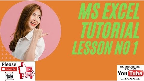 MS Excel Tutorial in Urdu / Hindi Lesson # 1