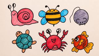 Cara Menggambar 6 Hewan Lucu yang MUDAH! 🎨 Coretan Langkah demi Langkah