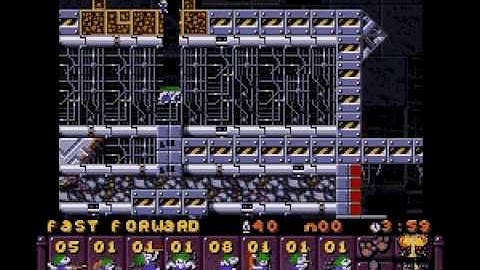 Lemmings 2, Space, level 3, Shortcut, All going the same way