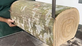 Unique And Unusual Woodworking // Steps To Create A Solid Wooden Table From A Large Tree Trunk