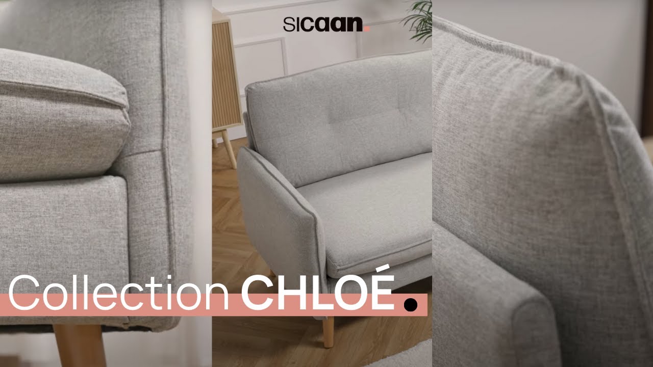 CHLOE Light Grey Fabric 3-Seater Sofa - Sicaan