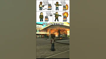 CJ Vs Niko Petrol Pump Blast Logic Gtalogic Gtasanandreas Gta4 Gtashorts 