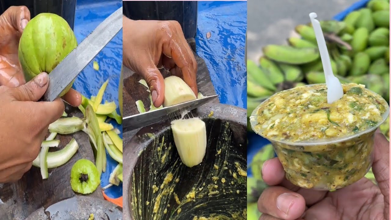 Three Different Fruits Cutting ‹› Chutney Making Indian Street Food 