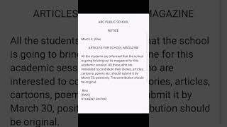 notice writing ✍️ Articles for school magazine
