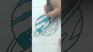 Simple & Satisfying Blue Planet Coloring 🌌 #Asmr #Coloring #Drawing #Satisfying #Art #Shorts