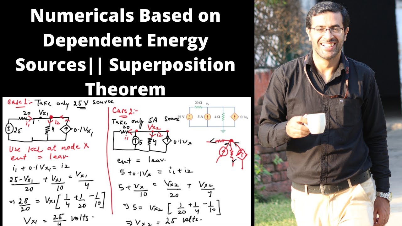 Numericals Based on Dependent Energy Sources || Superposition Theorem