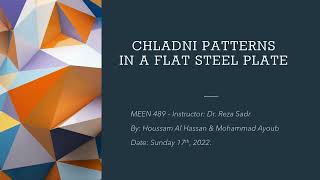 Famous Chladni Patterns in a flat Steel plate  MEEN 489 Wealth