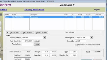 MaxxTraxx Auto Shop Software Video Lessons - Cores Management