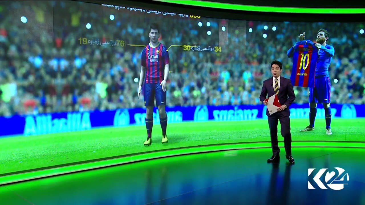 "Vizrt" Video Wall Infographic Leo Messi in Barcelona