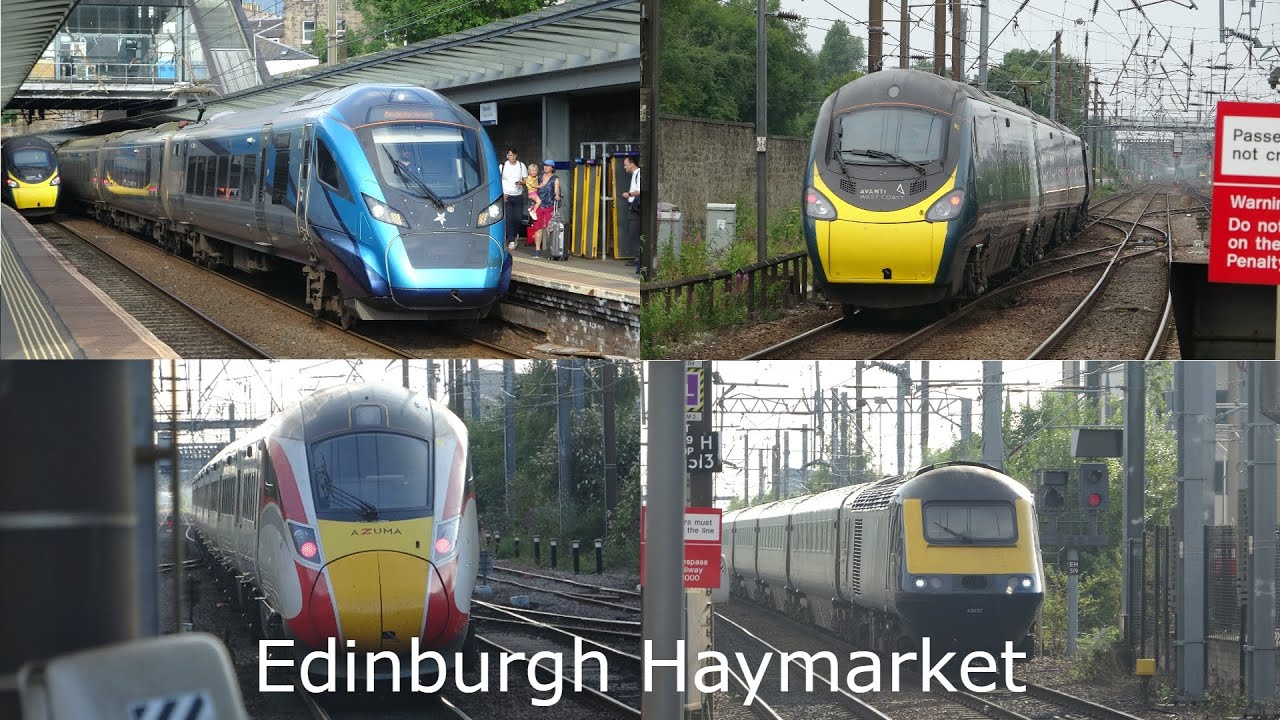 Trains at Edinburgh Haymarket station