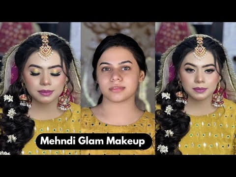 Bridal Mehndi Makeup Tutorial 😍 Full HD Transformation | Soft Glam Bridal Look Step by Step