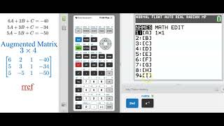 Celebrity TI-84 Augmented Matrix to Reduced Row Echelon Form Profile
