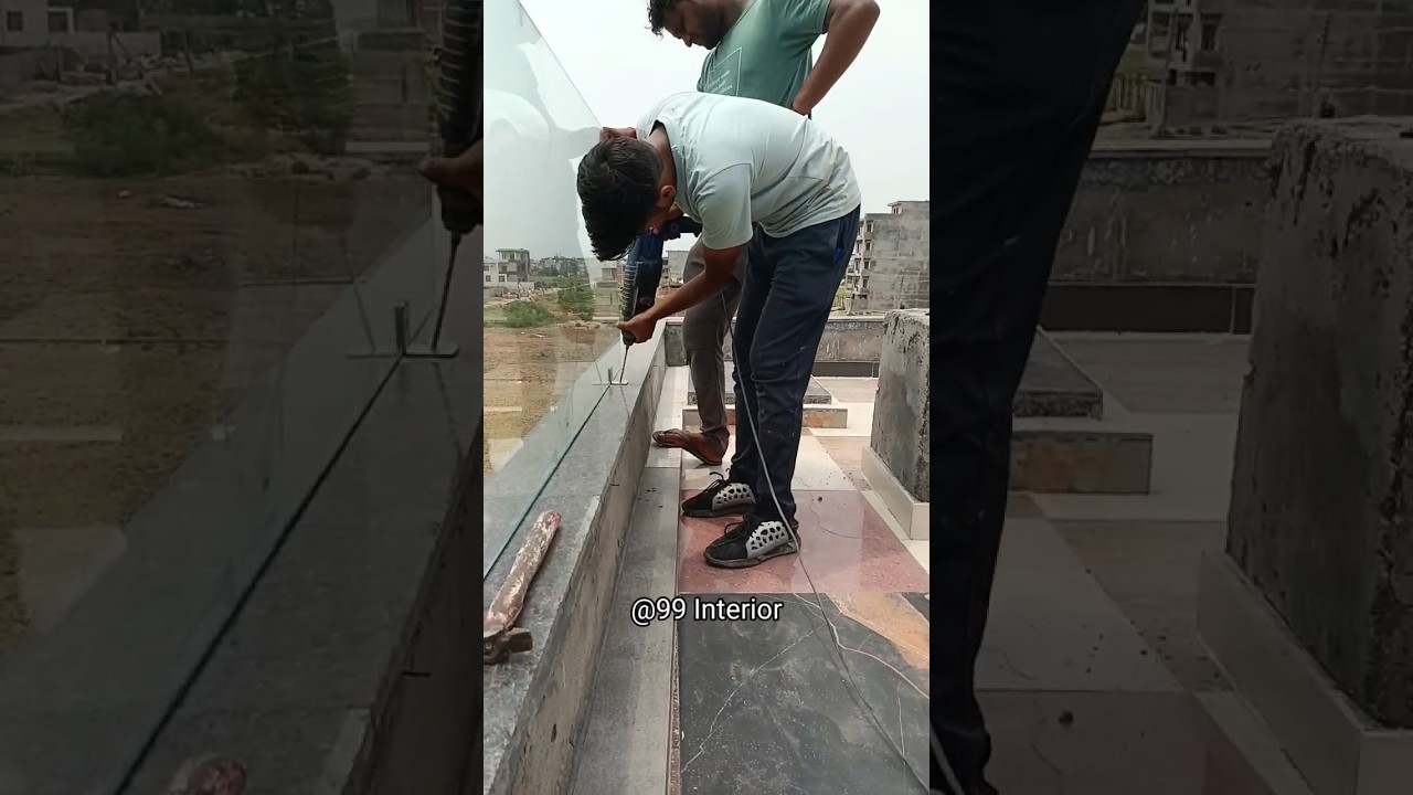 Tuffen Glass Railing in Balcony with Stainless steel #99interior #Tuffenrailing #balcony #glass