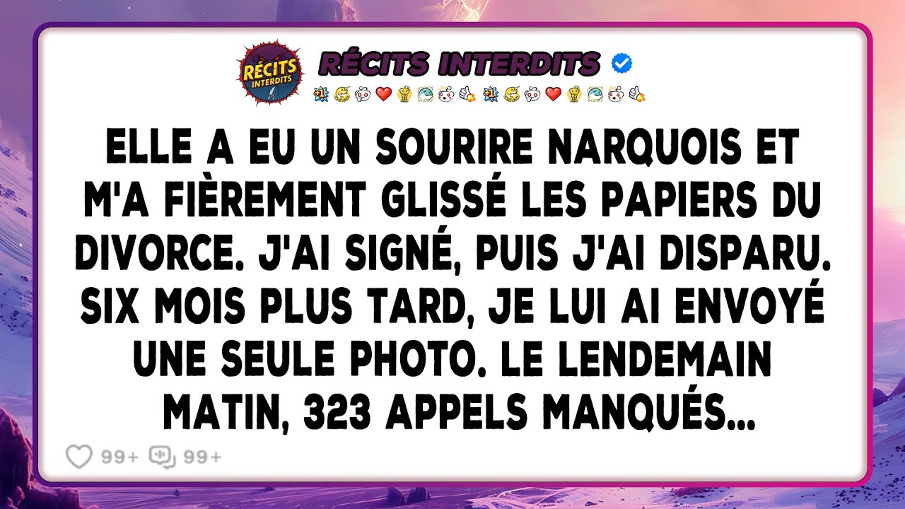 Elle A Eu Un Sourire Narquois Et M'a Fièrement Glissé Les Papiers Du Divorce. J'ai Signé, Puis J'ai…