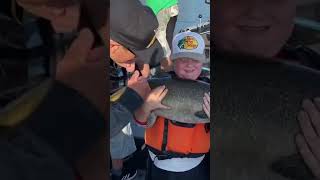 Tom caught a fish the same size as him! 😂🎣 #shorts