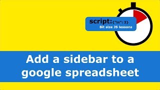 Add a sidebar to a google spreadsheet