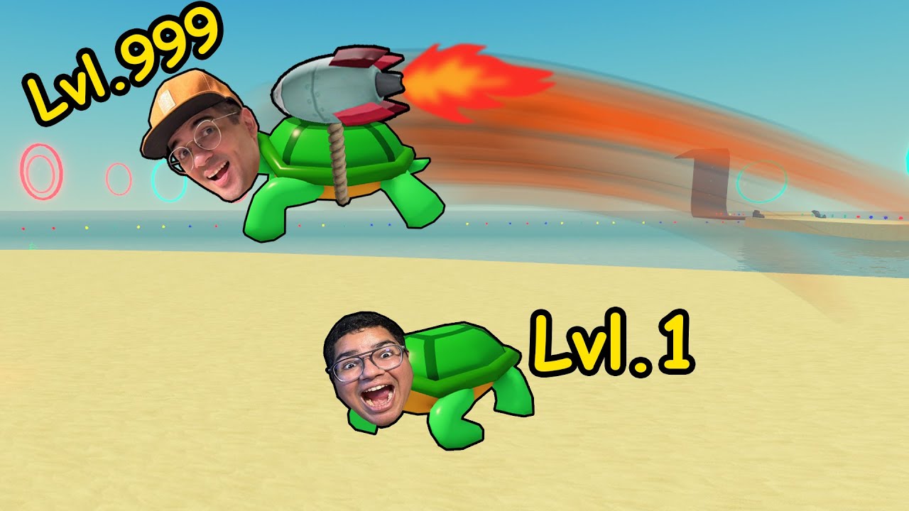 ENTRAMOS NA PRAIA DAS TARTARUGAS ULTRA VELOZES! (nível 99999)