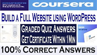 Build a Full Website using WordPress Coursera Quiz Answers | Coursera All Quiz Answers
