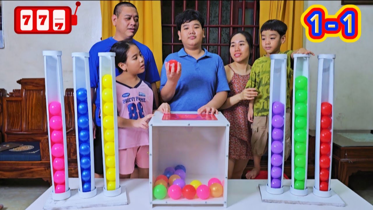 Веселая семейная игра «Рисование цветных шаров». Выигрывает тот, кому повезет больше ☆ Часть 3