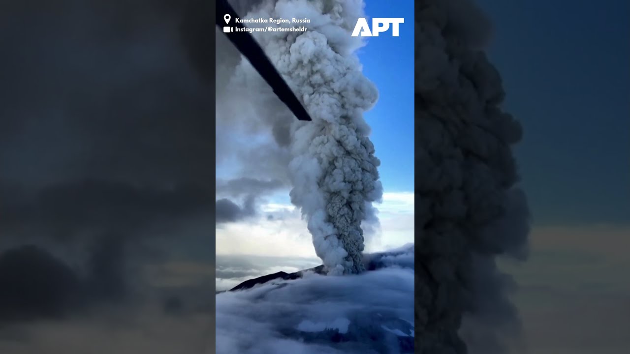 RARE MOMENT 600 Year Dormant Volcano Erupts In Kamchatka Russia Aerial Footage APT