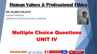 Multiple Choice Questions | Unit IV | Human Values | AKTU