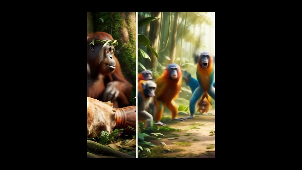 The monkey master dances for the monkey group 