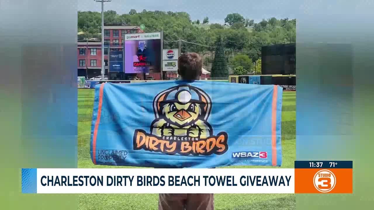 Charleston Dirty Birds beach towel giveaway - YouTube