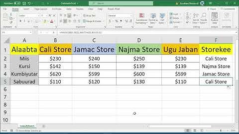 Index iyo Match Function AF SOMALI