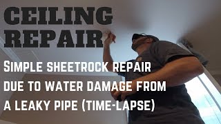 Dry-wall Ceiling Repair  (Time-Lapse)