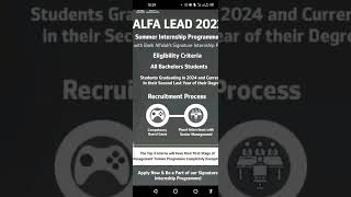 Bank Alfalah 2023 Internship Program | Alfa Lead 2023 Summer Internships Bank Alfalah | Aqib Arshad