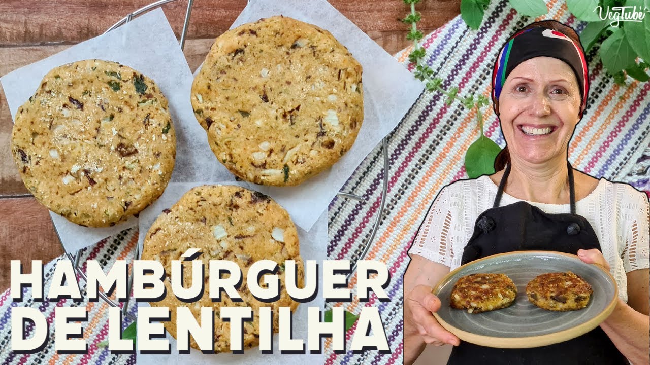 Hambúrguer Vegano Delicioso de Lentilhas e Berinjela