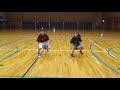 【ミニバス】小5になったKちゃん😊友達の中2のRちゃんとハンドリング練習🏀右小5Kちゃん左中2Rちゃん