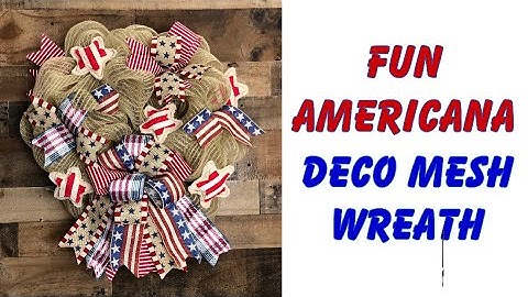 Deco Mesh Americana Wreath Using the Chain Method / Made with a 14" Dollar Tree Wreath Frame