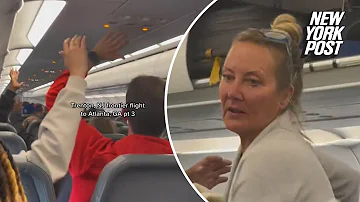 Passengers ‘vote’ unruly flyer off plane in hilarious video: ‘Crazy’ | New York Post