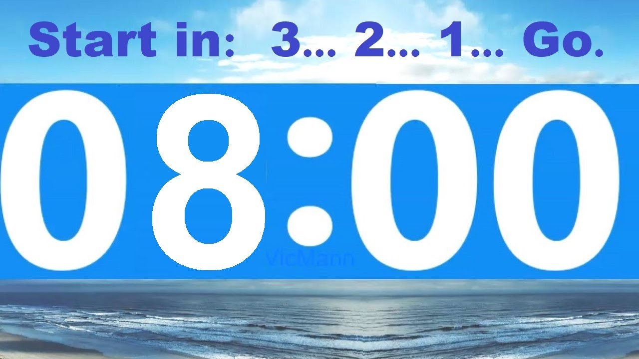 8 Minute Countdown & Time Remaining at Each Minute * ADS DURING TIMER -No Music 2022 - YouTube